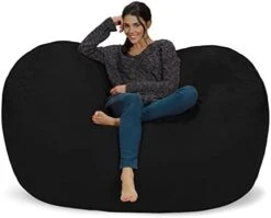 Chill Sack Bean Bag Chair: Huge 6' Memory Foam Furniture Bag And Large Lounger - Big Sofa With Soft Micro Fiber Cover - Royal Blue -Safavieh Furnitue Shop 416f7SfjPML. AC
