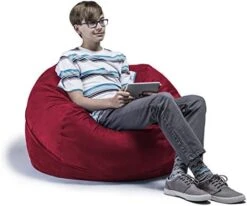 Jaxx Saxx 3 Foot Bean Bag Chair With Removable Cover, Cinnabar -Safavieh Furnitue Shop 416mlJ4os8L. AC
