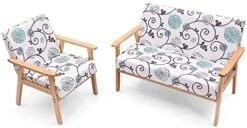 POWERSTONE Modern Upholstered Loveseat, Fabric Loveseat Sofa Couch Wooden 2-Seat Armchair For Home And Office (Yellow, Loveseat) -Safavieh Furnitue Shop 416nwxUg1tL. AC