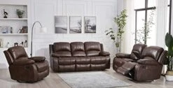Betsy Furniture 2PC Bonded Leather Recliner Set Living Room Set, Sofa, Loveseat 8018 (Brown, Living Room Set 3+2) -Safavieh Furnitue Shop 416xS7XIjpL. AC