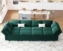 Belffin Modular Velvet Sectional Sofa With Chaise Lounge Sectional Sleeper Sofa With Storage Chaise Sofa Bed Couch For Living Room Blue… -Safavieh Furnitue Shop 416zFFSxK4L. AC