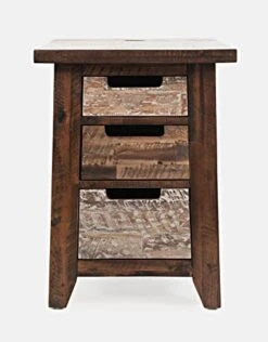 Jofran Painted Canyon End USB Charging Station Table, Power Chairside