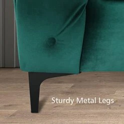 ORRD L-Shape Sectional Sofa, Velvet Tufted Chesterfield Couch Large Sofa Living Room Set With Chaise Lounge And Scrolled Arm For Living Room Home Furniture (Green) -Safavieh Furnitue Shop 417NFPMOsBL