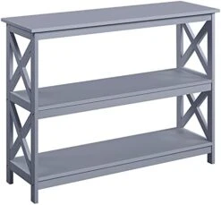 Topeakmart 42 Inch Long Console Sofa Table X Design Narrow Entryway Hallway Table W/ 3 Storage Shelves For Living Room, White -Safavieh Furnitue Shop 417gGjHdhUL. AC