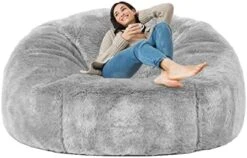 Taotique Giant Bean Bag Chair Cover(Cover Only, No Filler) Soft Faux RH Fur Sofa Bed Cover Washable Bean Bag Couch Cover For Adult And Kids With Liner -Safavieh Furnitue Shop 417qtj3eETL. AC 1