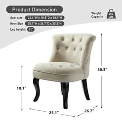 TINA'S HOME Tan Upholstered Velvet Small Chair Tufted Armless Accent Chair With Black Birch Wood Legs 18 TINA'S HOME Tan Upholstered Velvet Small Chair Tufted Armless Accent Chair With Black Birch Wood Legs -Safavieh Furnitue Shop 417qyNn5fQL