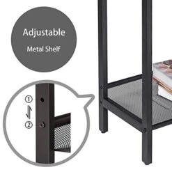 HOOBRO Side Tables, Set Of 2 Narrow Nightstands, Industrial End Table With Flat Or Slant Adjustable Mesh Shelf For Small Spaces, Stable Metal Frame And Easy Assembly, Rustic Brown And Black BF24BZ01 -Safavieh Furnitue Shop 418FTZ4kW2L