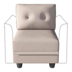 LLappuil Modular Sofa Middle Module With Storage For Customizable Sectional Couch, Accent Armless Chair, Waterproof, Anti-Scratch And Antistatic Fabric Sectional, Brown -Safavieh Furnitue Shop 418R16qER2L