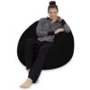 Sofa Sack - Plush, Ultra Soft Bean Bag Chair - Memory Foam Bean Bag Chair With Microsuede Cover - Stuffed Foam Filled Furniture And Accessories For Dorm Room - Black 3'