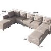 LLappuil Modular Sectioanl Sofa 9 Seater Oversized Couch With Storage U Shape Sectional With Ottoman, Waterproof Anti-Scratch Antistatic, Brown