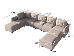 LLappuil Modular Sectioanl Sofa 9 Seater Oversized Couch With Storage U Shape Sectional With Ottoman, Waterproof Anti-Scratch Antistatic, Brown