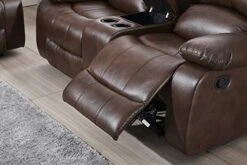 Betsy Furniture 2PC Bonded Leather Recliner Set Living Room Set, Sofa, Loveseat 8018 (Brown, Living Room Set 3+2) -Safavieh Furnitue Shop 418mKzafEsL