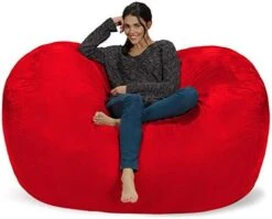 Chill Sack Bean Bag Chair Cover, 7-5-feet, Ultrafur - Charcoal -Safavieh Furnitue Shop 418yPlbpQVL. AC