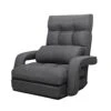 WAYTRIM Indoor Chaise Lounge Chair, Floor Chair For Adults 6-Position Indoor Lounge Chair Lazy Sofa With Armrests And Pillow Comfy Chair For Bedroom, Dorm, Living Room - Charcoal