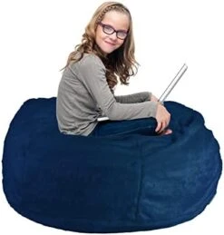 SOXOCE Bean Bag Cover, 6ft, PV Velvet Brown RoundBean Bag Chairs (No Filler) - Comfy Big Bean Bag Chair Covers For Kids, Teens, & Adults - Cover ONLY -Safavieh Furnitue Shop 419D0MUZwL. AC