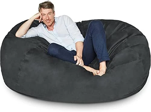 Lumaland Luxury Microsuede Outer Cover For Bean Bags Machine Washable 6-Foot Bean Bag Cover With Inlay In Dark Grey Cover And Inlay ONLY 7 Lumaland Luxury Microsuede Outer Cover For Bean Bags Machine Washable 6-Foot Bean Bag Cover With Inlay In Dark Grey Cover And Inlay ONLY - Image 7