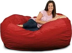 ULTIMATE SACK Lounger Bean Bag Chair: Giant Foam-Filled Furniture - Machine Washable Covers, Double Stitched Seams, Durable Inner Liner, And 100% Virgin Foam. Corner Chair. (Pink, Fur) -Safavieh Furnitue Shop 419s1pl OcL. AC