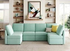 LINSY HOME Modular Sectional Sofa, Convertible U Shaped Sofa Couch With Storage, Memory Foam, Modular Sectionals With Ottomans, 6 Seat Sofa Set With Chaise For Living Room, Grey -Safavieh Furnitue Shop 41ADFqZF ML. AC