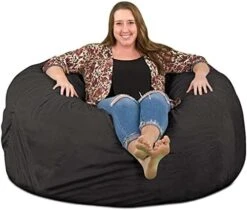 ULTIMATE SACK 5000 (5 Ft.) Bean Bag Chair Cover In Multiple Colors: Cover ONLY. (5000, Brown Suede) -Safavieh Furnitue Shop 41AhAupMEL. AC
