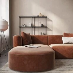 Acanva Modern L-Shaped Sectional Velvet Sofa Set, 3 Seat Corner Couch For Living Room, Bedroom And Lounge, Left Hand Facing Chaise, Gingerbread -Safavieh Furnitue Shop 41BJ9FVMs0L