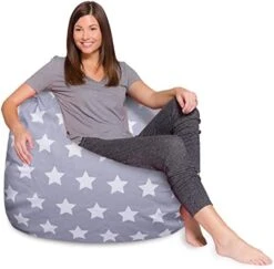Posh Beanbags Bean Bag Chair, X-Large Machine Washable - Canvas Unicorn And Rainbows On Purple -Safavieh Furnitue Shop 41BRT3LZeNL. AC