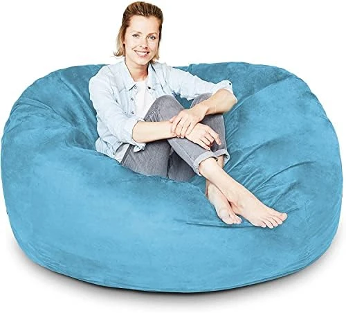 Lumaland Luxury Microsuede Outer Cover For Bean Bags Machine Washable 6-Foot Bean Bag Cover With Inlay In Dark Grey Cover And Inlay ONLY 6 Lumaland Luxury Microsuede Outer Cover For Bean Bags Machine Washable 6-Foot Bean Bag Cover With Inlay In Dark Grey Cover And Inlay ONLY - Image 6