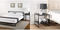 Zinus Trisha 7 Inch Platforma Bed Frame With Headboard, Queen & Dane Modern Studio Collection 20 Inch Square Side/End Table/Night Stand/Coffee Table, Espresso -Safavieh Furnitue Shop 41Bc3S35hL. AC