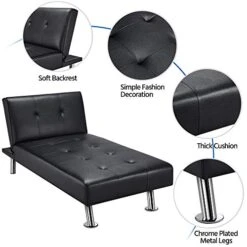 Topeakmart Faux Leather Chaise Lounges Convertible Chaise Futon Adjustable Chaise Sleeper 3 Positions For Sitting Lounging Sleeping 12 Topeakmart Faux Leather Chaise Lounges Convertible Chaise Futon Adjustable Chaise Sleeper 3 Positions For Sitting Lounging Sleeping -Safavieh Furnitue Shop 41BiVNwmNgL