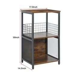 Honkazita Record Player Stand, Vinyl Record Storage Table With 2-Tier Record Player Cabinet For Albums, Vinyl Storage End Table Turntable Stand Record Display Table For Bedroom Living Room, Brown -Safavieh Furnitue Shop 41Bifc71MSL