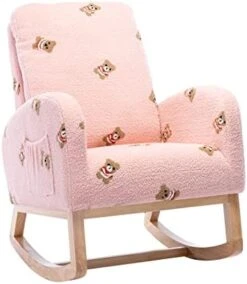 Setawix Rocking Chair For Nursery, Midcentury Modern Accent Rocker Armchair With Side Pocket, Upholstered High Back Wooden Rocking Chair For Living Room Baby Room Bedroom (Yellow - Velvet) 28 Setawix Rocking Chair For Nursery, Midcentury Modern Accent Rocker Armchair With Side Pocket, Upholstered High Back Wooden Rocking Chair For Living Room Baby Room Bedroom (Yellow - Velvet) -Safavieh Furnitue Shop 41BxdW hZfL. AC