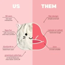 Furry Bean Bag Cover, Faux Fur Bean Bag Chair Cover For Kids, Teens And Adults 32x32x18in (Pinky Cat) -Safavieh Furnitue Shop 41BzGXeldmL