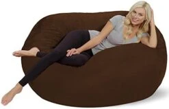 Chill Sack - Bean Bag Lounger, 5-Feet, Charcoal -Safavieh Furnitue Shop 41C0Saz30ZL. AC