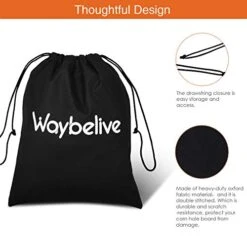 Waybelive 2 Pieces Bean Bag Game Carrying Bag, Canvas Cornhole Carrying Case With Cornhole Bean Bag Tote Carry Case, Weatherproof Bags, Black -Safavieh Furnitue Shop 41C9VfCFYvL