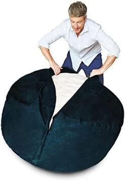 Lumaland Luxury Microsuede Outer Cover For Bean Bags Machine Washable 6-Foot Bean Bag Cover With Inlay In Dark Grey Cover And Inlay ONLY 27 Lumaland Luxury Microsuede Outer Cover For Bean Bags Machine Washable 6-Foot Bean Bag Cover With Inlay In Dark Grey Cover And Inlay ONLY -Safavieh Furnitue Shop 41CG2TffaVL. AC