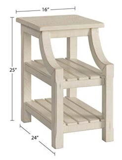 Martin Svensson Home Barn Door Chairside Table With Power, Antique White -Safavieh Furnitue Shop 41CJem3tiXL