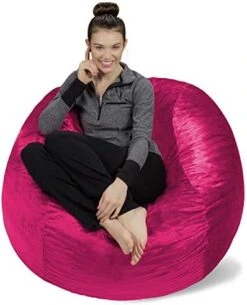 Sofa Sack - Plush, Ultra Soft Bean Bag Chair - Memory Foam Bean Bag Chair With Microsuede Cover - Stuffed Foam Filled Furniture And Accessories For Dorm Room - Charcoal 4' -Safavieh Furnitue Shop 41CRgvLH70L. AC