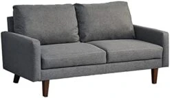 INSTORY Linen Sofa Set Modern Sofa & Loveseat Set 2 Piece Couch Set With Wooden Legs For Living Room, Office, Bedroom - Dark Blue -Safavieh Furnitue Shop 41CTAXcpBL. AC