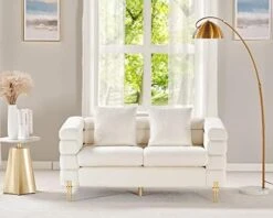 AMERLIFE Sofa, 2 Piece Sofa Set, Loveseat Set- Oversize Sofa Couch, Comfy Sofa For Living Room- Bouclé Deep Seat Sofa, White Sofa -Safavieh Furnitue Shop 41CmT3YsfxL. AC