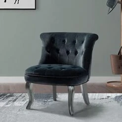 TINA'S HOME Tan Upholstered Velvet Small Chair Tufted Armless Accent Chair With Black Birch Wood Legs 20 TINA'S HOME Tan Upholstered Velvet Small Chair Tufted Armless Accent Chair With Black Birch Wood Legs -Safavieh Furnitue Shop 41Ct2NBKEFL. AC