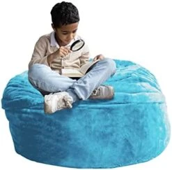 HWIVGKU Bean Bag Chairs, Giant Bean Bag Chair For Adults, 4ftbean Bag CoverComfyBean Bag Bed (No Filler, Cover Only) Fluffy Lazy Sofa (White), 4ft(120 * 65cm) -Safavieh Furnitue Shop 41DAKJ7gL2L. AC