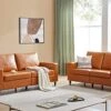 Harper & Bright Designs 2-Piece PU Leather Living Room Sofa Set, Modern Style Upholstered Sofa And Loveseat Sets With 3 Seat Sofa Couch And Loveseat Sofa For Home Or Office (2+3 Seat, Brown)