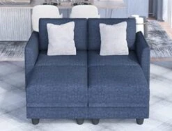 LLappuil Modular Sectional Sofa With Reversible Chaise U Shaped Sectional Storage Couch With Ottoman For Living Room, Denim Blue -Safavieh Furnitue Shop 41Dny60zjCL. AC