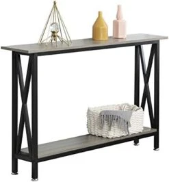 Soges Console Table Sofa Table Entry Way Table With Shelves Side Table For Living Room, Hallway, Office Grey DX-125-SW -Safavieh Furnitue Shop 41E4SEk EmL. AC