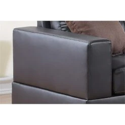 Poundex Bobkona Aria Faux Leather 2 Piece Sofa And Loveseat Set, Espresso 11 Poundex Bobkona Aria Faux Leather 2 Piece Sofa And Loveseat Set, Espresso -Safavieh Furnitue Shop 41E7JNcNSVL