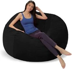 Comfy Sacks Memory Foam Bean Bag Chair, Charcoal Furry -Safavieh Furnitue Shop 41EFzeaXBL. AC