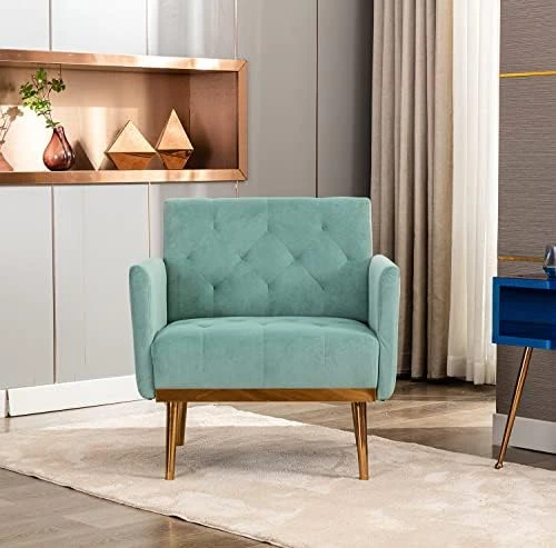 KINFFICT Modern Accent Chair, Upholstered Single Sofa Arm Chair For Living Room And Bedroom, Upholstered Comfy Armchair Chair With Solid Tapered Metal Legs, White 13 KINFFICT Modern Accent Chair, Upholstered Single Sofa Arm Chair For Living Room And Bedroom, Upholstered Comfy Armchair Chair With Solid Tapered Metal Legs, White - Image 13