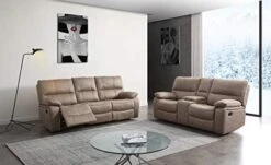 Betsy Furniture Microfiber Reclining Sofa Couch Set Living Room Set 8007 (Grey, Sofa+Loveseat) -Safavieh Furnitue Shop 41EedJygN7L. AC