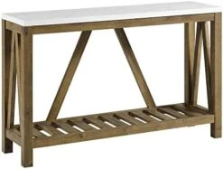 Walker Edison Modern Farmhouse Accent Entryway / Living Room End Table, 52 Inch, Color-Marble And Walnut -Safavieh Furnitue Shop 41G mu4pXXL. AC