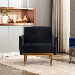 KINFFICT Modern Accent Chair, Upholstered Single Sofa Arm Chair For Living Room And Bedroom, Upholstered Comfy Armchair Chair With Solid Tapered Metal Legs, White 24 KINFFICT Modern Accent Chair, Upholstered Single Sofa Arm Chair For Living Room And Bedroom, Upholstered Comfy Armchair Chair With Solid Tapered Metal Legs, White -Safavieh Furnitue Shop 41G2GY3xtKL. AC