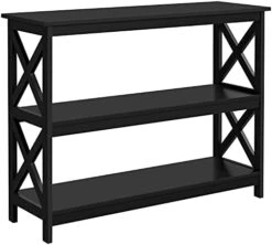 Topeakmart 42 Inch Long Console Sofa Table X Design Narrow Entryway Hallway Table W/ 3 Storage Shelves For Living Room, White -Safavieh Furnitue Shop 41H6KYNMeHS. AC